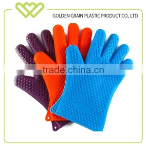 Heat Resistant Softtextile Silicon Kitchen Bbq Gloves With 5 Fingers Quality Choice thumbnail-1