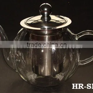Glass Teapot With Stainless Steel Filter & Cover thumbnail-1