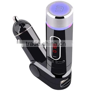 New Car Kit FM Transmitter For Smart Phone Handsfree Bluetooth Car Kit thumbnail-3