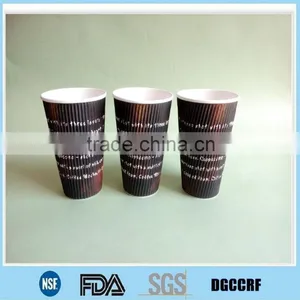 Custom Printed Disposable Ripple Paper Coffee Cups Manufacturer in China Quality Choice thumbnail-4