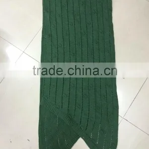 Stock Item Green Long Knitted Irregular Shaped Scarf thumbnail-1