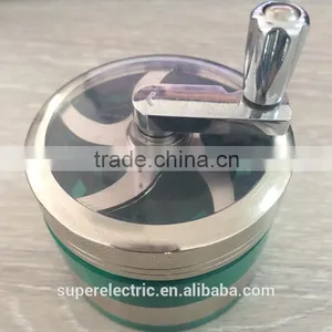 2016 New Products Unique Custom Sharp Metal Tobacco Grinder Manual Cranking Powered Herb Grinder for Cigarette thumbnail-1