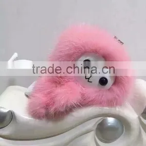 Lovely Mink Fur Monkey Keychain thumbnail-1