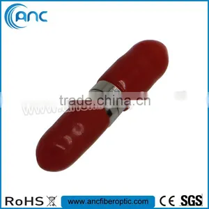 Square sx mm Din Optical Fiber Adapter With Red Dust Caps thumbnail-3