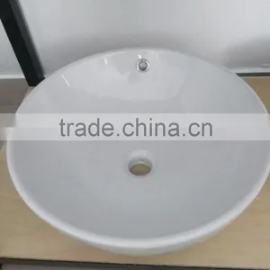 Ceramic Bathroom Art Basin Round Shape Single Hole White Clear Hot Sale wc Art Basin YB001 thumbnail-5