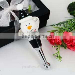 Snowman Head Murano Glass Wine Stoppers for Christmas Party Decoration thumbnail-3