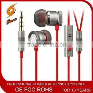 Metallic TPE Flat Cable Earphones&ear Buds With Mic From Factory thumbnail-2