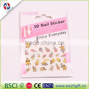 1Set Hot Gold 3D Nail Art Stickers Decals,Metallic Flowers Designs Stickers For Nails Art Decoration Tips Salon Accessory Tools thumbnail-1
