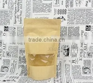 Ziptop Stand up Kraft Paper Window Pouch thumbnail-1