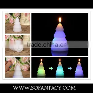 Christmas Tree Shape Led Wax Candle.colour Changing Led Wax Candle Wedding Decoration thumbnail-1