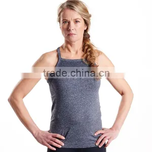 Polyester Nylon Quick Dry Moisture Wicking Women Running Gear Sleeveless Shirt thumbnail-3