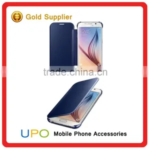 [UPO] Top Selling Clear View Translucent Flip Electroplating Mirror PC Smart Phone Case for Samsung Galaxy S7 Edge Case thumbnail-6