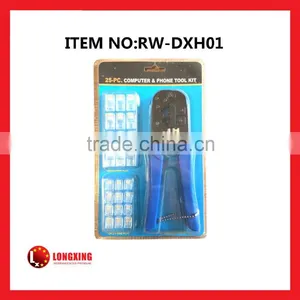 Factory Supply 25pcs Network Cable Crimp Tool For Crimping Modular Plug Set ,RJ11/RJ12/RJ45 Cable Crimping Tools thumbnail-1