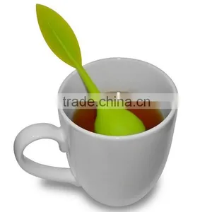 BPA Silicone And Stainless Steel Tea Infuser Leaf Strainer Silicone Leaf thumbnail-3