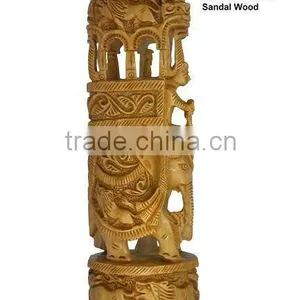 Elephant Wood Carving Sculpture thumbnail-1