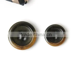Fancy 4 Holes Burnt Natural Corozo(Ivory)Nut Suit Button thumbnail-1