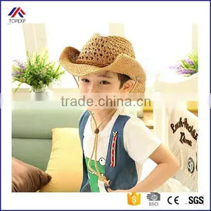 Hot Sale Korean Kids Hip Hop Summer Sun Cheap Straw Cowboy Hats thumbnail-1