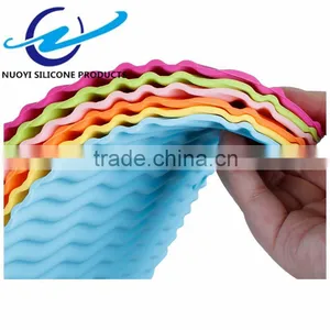 Silicone Drink Place Mats Potholder Round Table Cushion Wave Designing Anti Slip Pot Holder Waterproof Coaster thumbnail-3