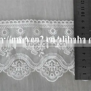 Good Price 9cm Natural Tulle Polyester Lace Fabric for Sale thumbnail-2