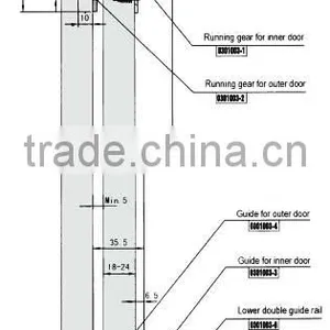 Outer-hanging Wardrobe Sliding Door Fittings thumbnail-3