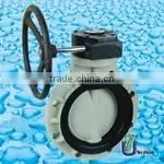DIN ANSI / PPH Butterfly Valve With Actuator Plastic Valve thumbnail-1