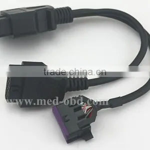 OBD2 Splitter Y Cable, Assembled J1962 Male to 2 J1962 Female, 1ft thumbnail-2