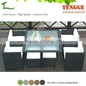 YH-5121 Outdoor Furniture Rattan Space-saving Dining Table and Chair Set thumbnail-1