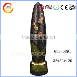 Missile Shape Resin Crafts Home Decoration Water Fountain With Gold Carp Goldfish Picture thumbnail-1