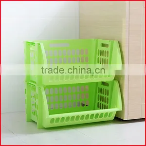 Plastic Stacking Stackers Storage Baskets Veg Rack 2 Tier Vegetable thumbnail-1