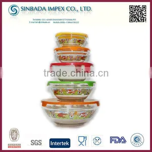 Hot Sale 5 Pcs Glass Bowl Set With Lids thumbnail-1