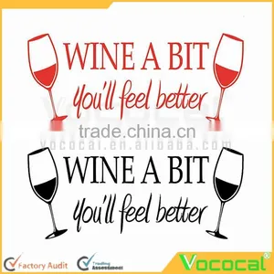 Wine A Bit Kitchen Vinyl Wall Quote Sticker English Proverb Words Wall Lettering Decals Family Decors Mural Art Adhesive Decals thumbnail-1