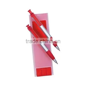 Popular Ballpoint Pen and Mechanical Pencil Set in Plastic Box thumbnail-1