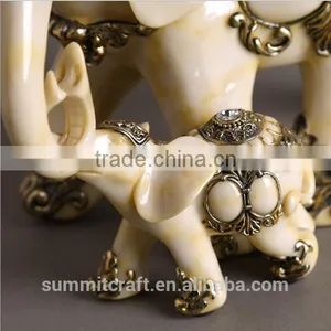 Antique Resin Artificial Ivory Elephant Decors thumbnail-3
