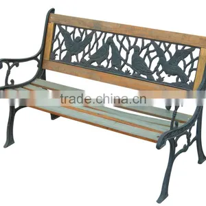 Outdoor Wood Furniture Bench With Iron Legs thumbnail-1