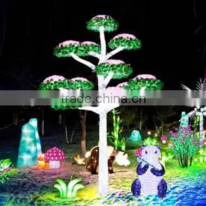 Home Garden Decorative 250cm Height Outdoor Artificial White Flashing LED Solar Lighted up Trees EDS06 1424 thumbnail-6
