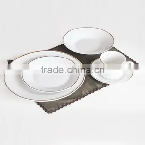 16pcs Porcelain Dinner Set With Gold Line,porcelain Dinnerware Set With Gold Lines,ceramic Gold Line Dinner Set thumbnail-2