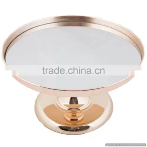 Gold Plated Glass Top Fancy Cake Stand thumbnail-1