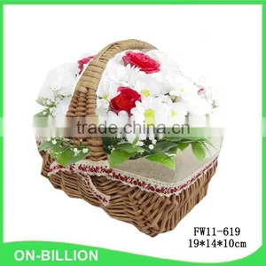 Handled Natural Wicker Decorating Flower Girl Basket thumbnail-1