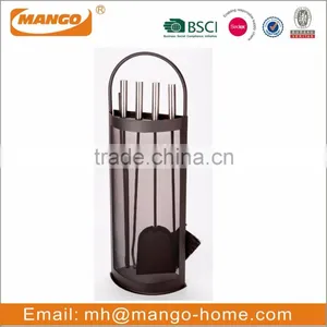 Black Metal Mesh Fireplace Tool Set thumbnail-1