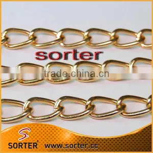 Aluminum Links Curb Chains Textured Light Golden 14mm X9mm thumbnail-1