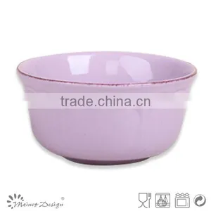 Round Stoneware Ceramic Cheap Solid Color Bowl thumbnail-1
