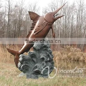 Art Garden Decor Bronze Singal Marlin Fountain for Hot Sale thumbnail-1