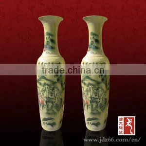 Exquisite Large Yellow Color Outdoor Pottery Ceramic Vase thumbnail-1