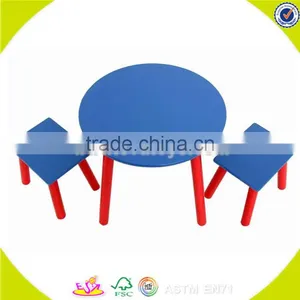 Wholesale Blue Wooden Table and 2 Chairs for Children,cheap Table and 2 Chairs,top Quality Wooden Table and 2 Chairs W08G137 thumbnail-1