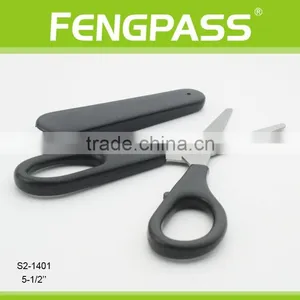 S2-1401 5-1/4" 2CR13 Stainless Steel ABS Plastic Handle Paper Cutting Stationery Scissors/ Children Scissors With Plastic Holder thumbnail-3