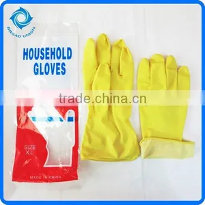 Household Latex Gloves Yellow Rubber Gloves thumbnail-1