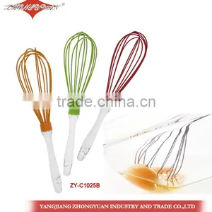 11.5-inch Silicone Coated Wires Egg Whisk With Transparent Plastic Handle thumbnail-1