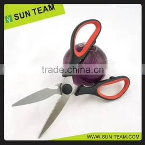 SK031A Red and Black Color 8-1/4" Different Types of Kitchen Detachable Scissors thumbnail-1