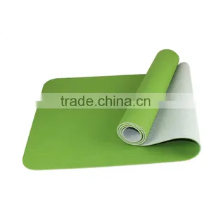 Wholesale ECO Double Color Double Layer Anti-slip TPE Yoga Mat For Fitness thumbnail-1
