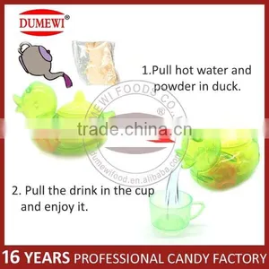 Crystal Duck Shape Kids Toys With Fruit Powder Candy & Tea Cup thumbnail-2